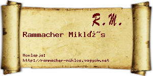 Rammacher Miklós névjegykártya